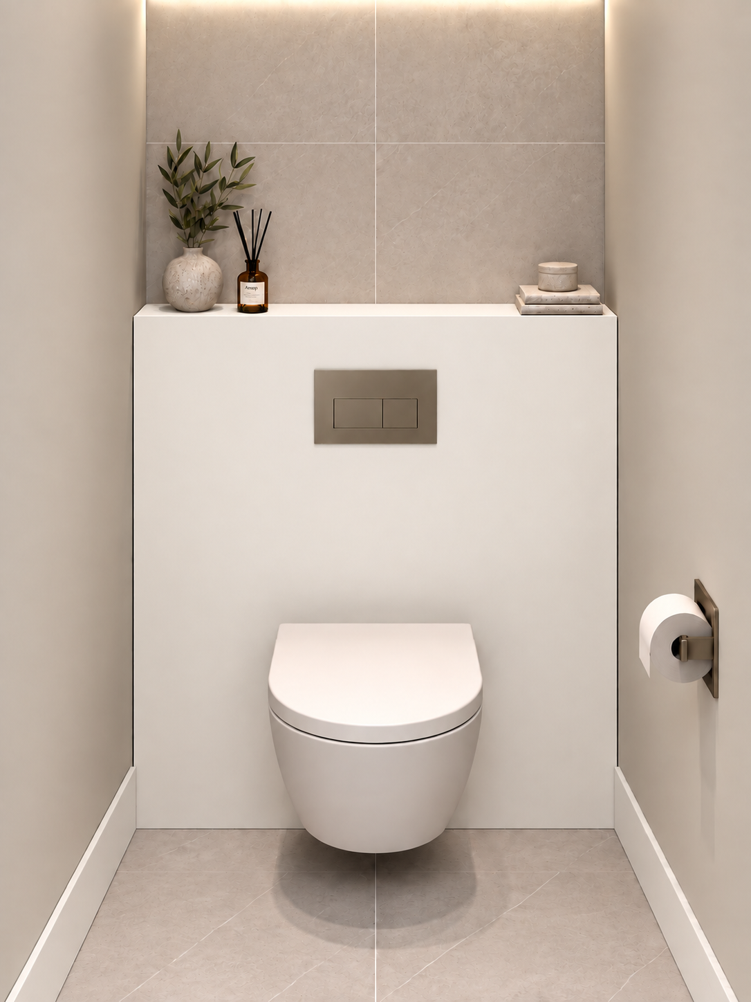 Toilet achterwand - Solid surface - Angora White