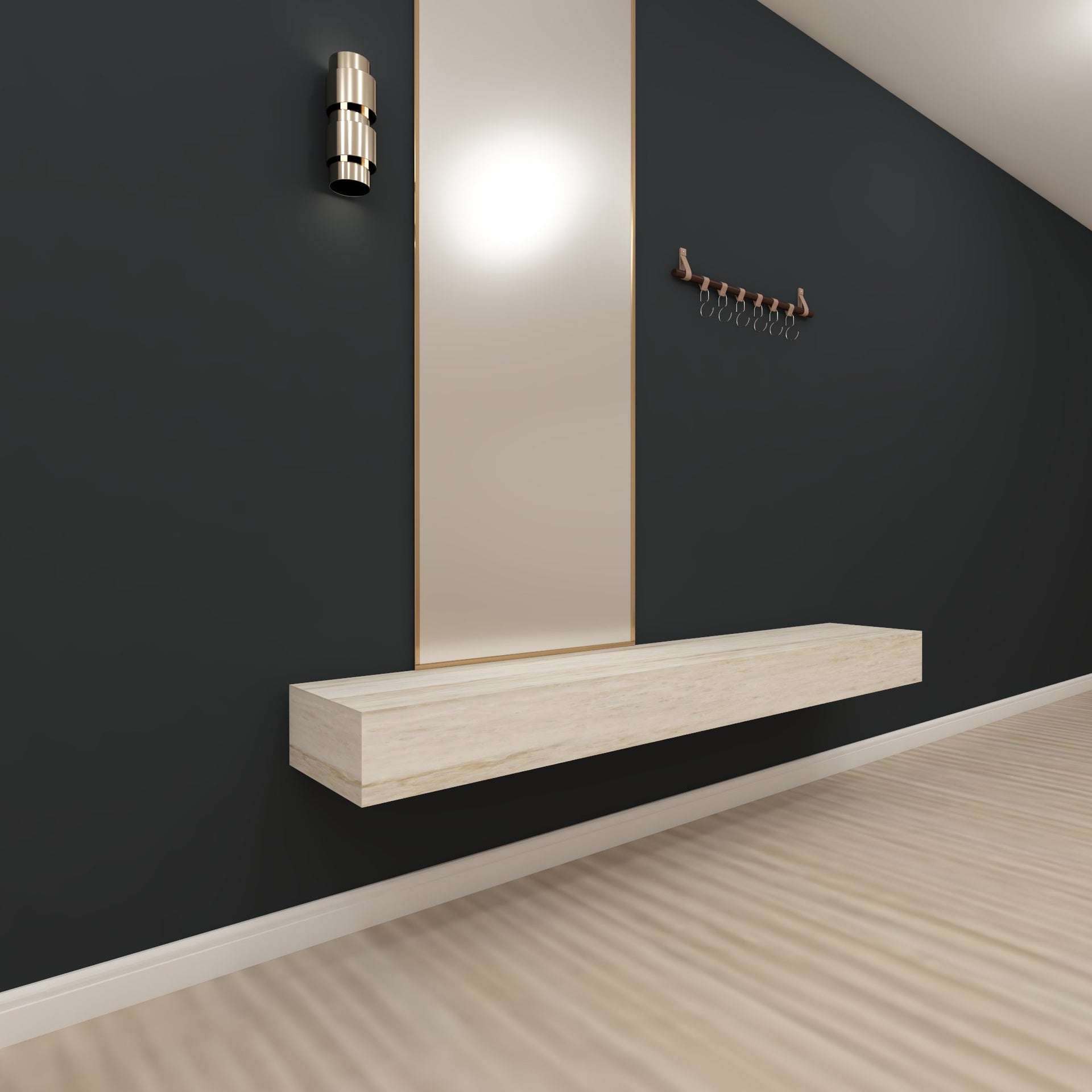 TV plank / Hal plank op maat - Durasein solid surface